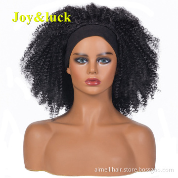 Wholesale Wigs Hairband African Ladies Hair Head Band Short Kinky Curly Headband Wigs for Black Women Synthetic Hair Wigs